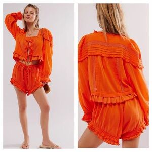 NWOT size XS Free People Florence bed jacket Bloomer set